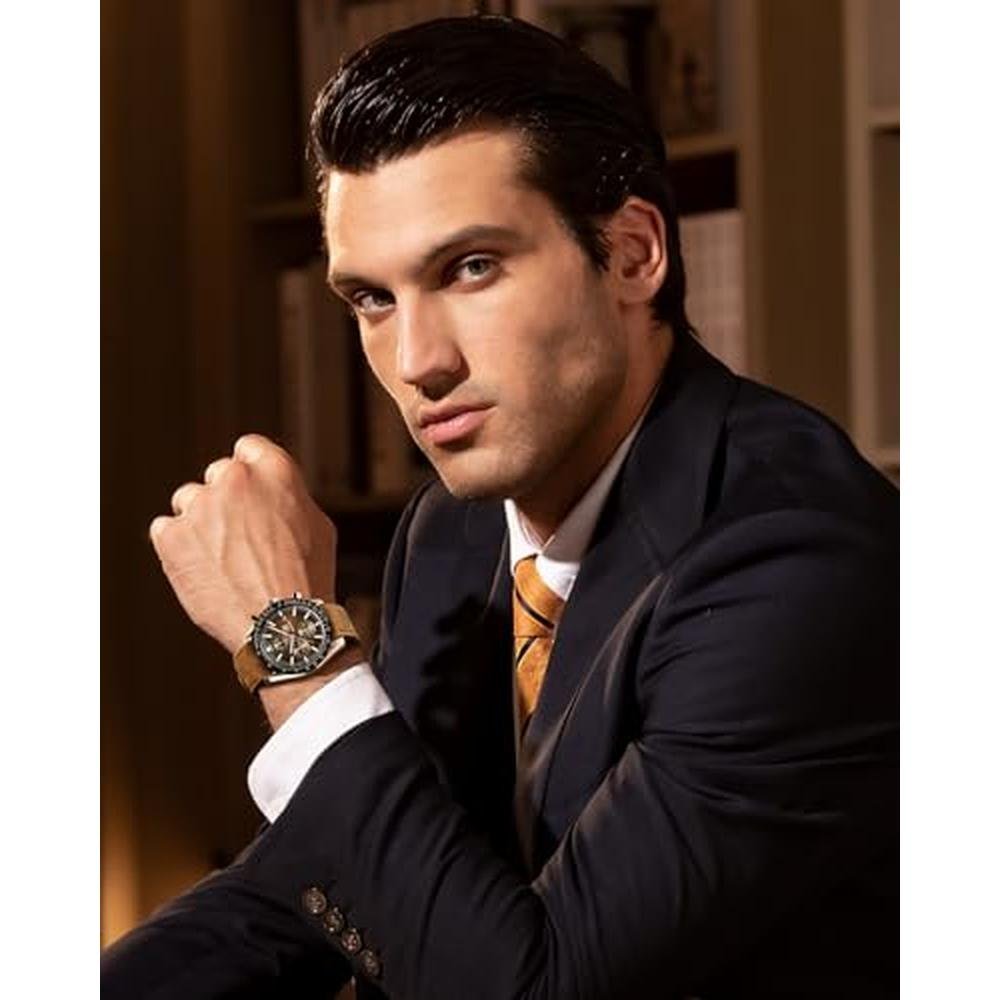 Watches Men: BY BENYAR Analog Quartz Chronograph Waterproof – Side View