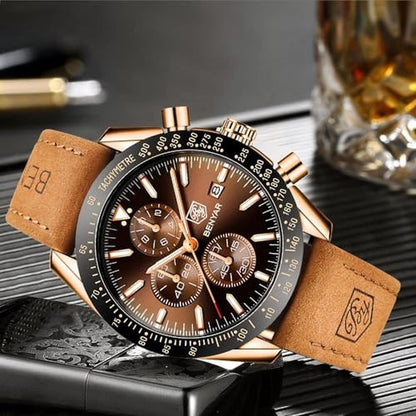 Watches Men: BY BENYAR Analog Quartz Chronograph Waterproof – In Use