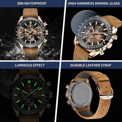 Watches Men: BY BENYAR Analog Quartz Chronograph Waterproof – Packaging