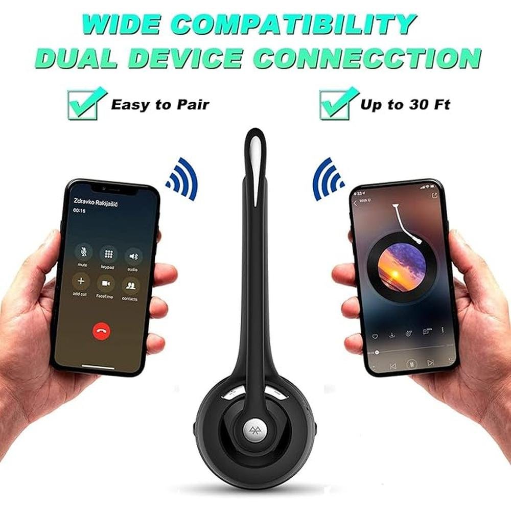 Trucker Bluetooth Headset with Microphone – Side View