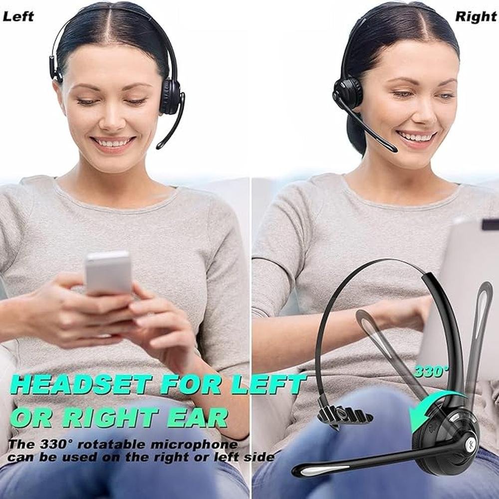 Trucker Bluetooth Headset with Microphone – Close-up Detail