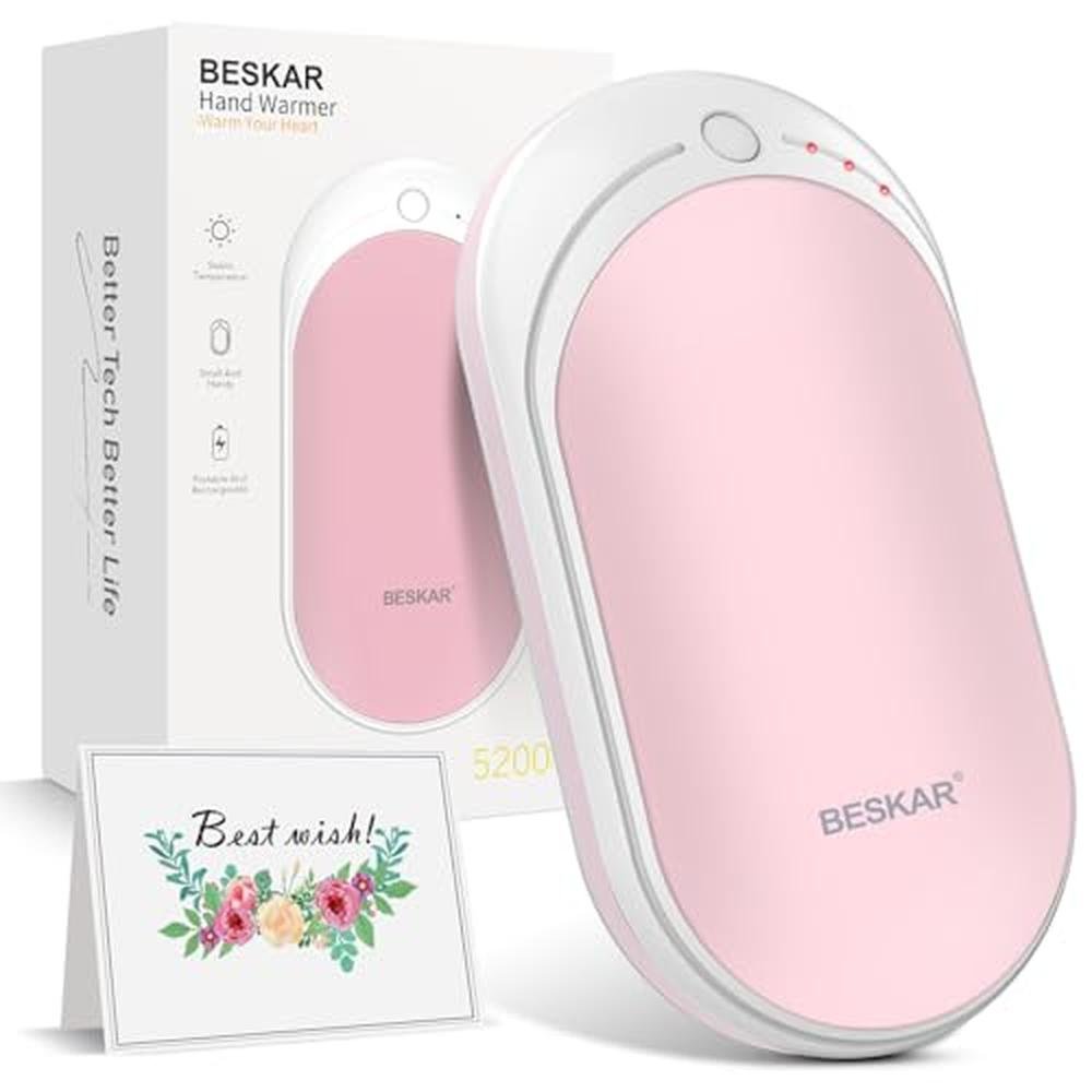 Hand Warmer: BESKAR Rechargeable 5200mAh Electric Hand – Front View
