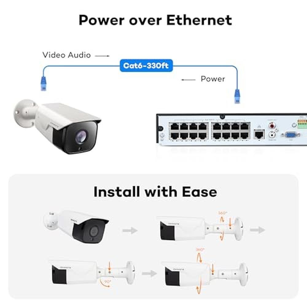 PoE Camera: ONWOTE 4K 8MP UltraHD AI Human Vehicle Detection – Close-up Detail