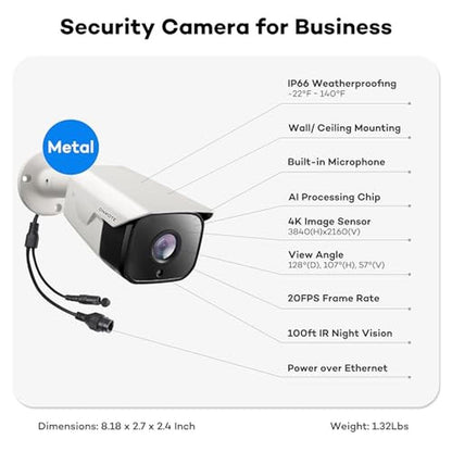PoE Camera: ONWOTE 4K 8MP UltraHD AI Human Vehicle Detection – In Use
