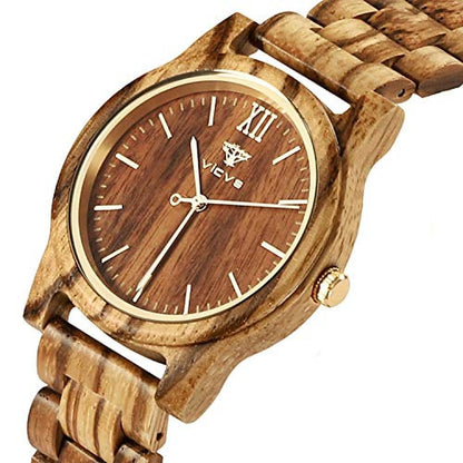 VICVS Wooden Watches: Natural Walnut & Olive Wood – Side View
