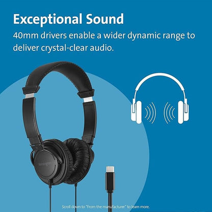 Kensington USB-C Hi-Fi Headphones – Close-up Detail