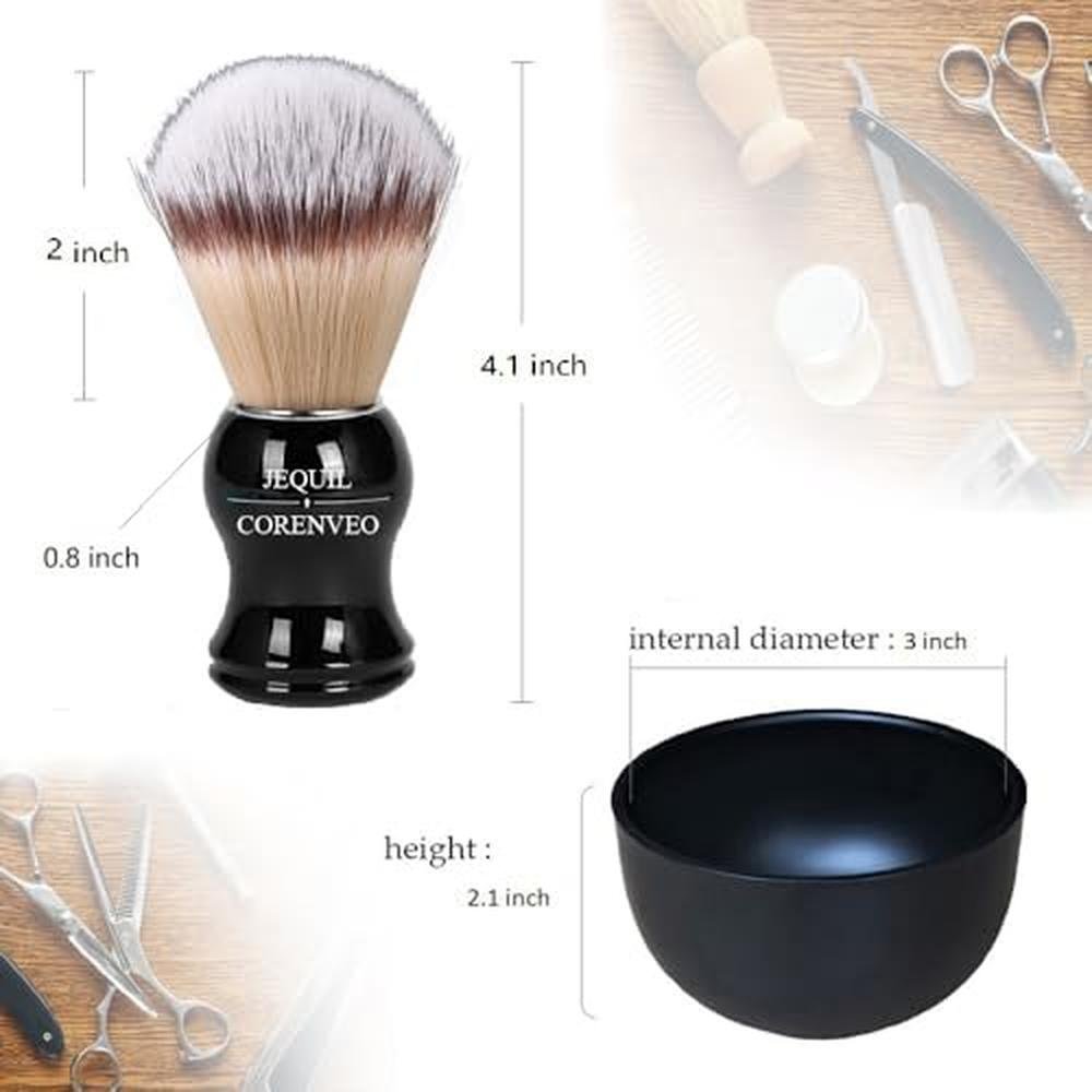 Shaving Brush: JEQUIL CORENVEO Deluxe Shaving Kit for Men – In Use