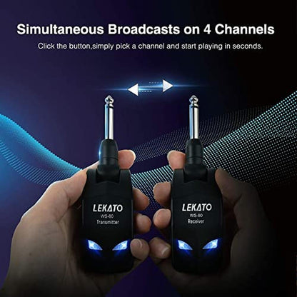 Guitar System: LEKATO Wireless 2.4GHz Audio Transmitter – In Use