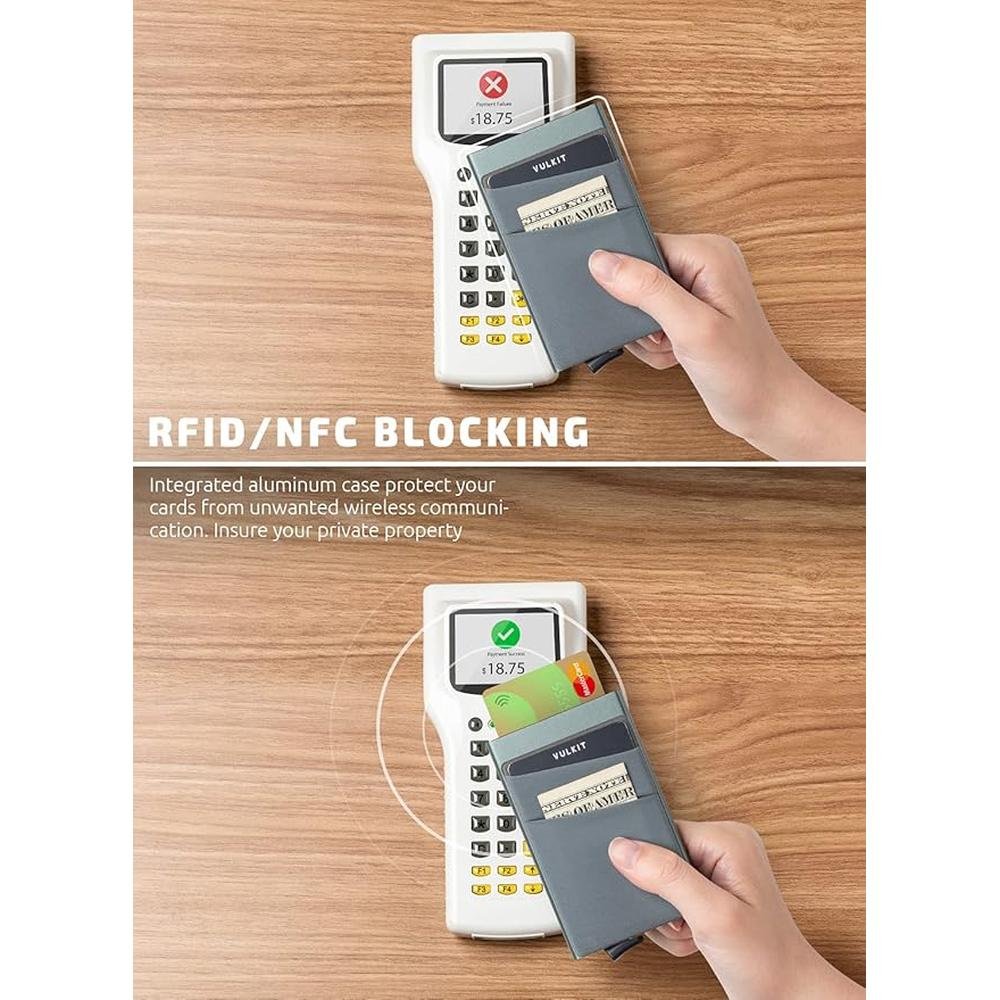 Vulkit Holder: Vulkit Card Holder with Money Pocket Pop-up – Close-up Detail