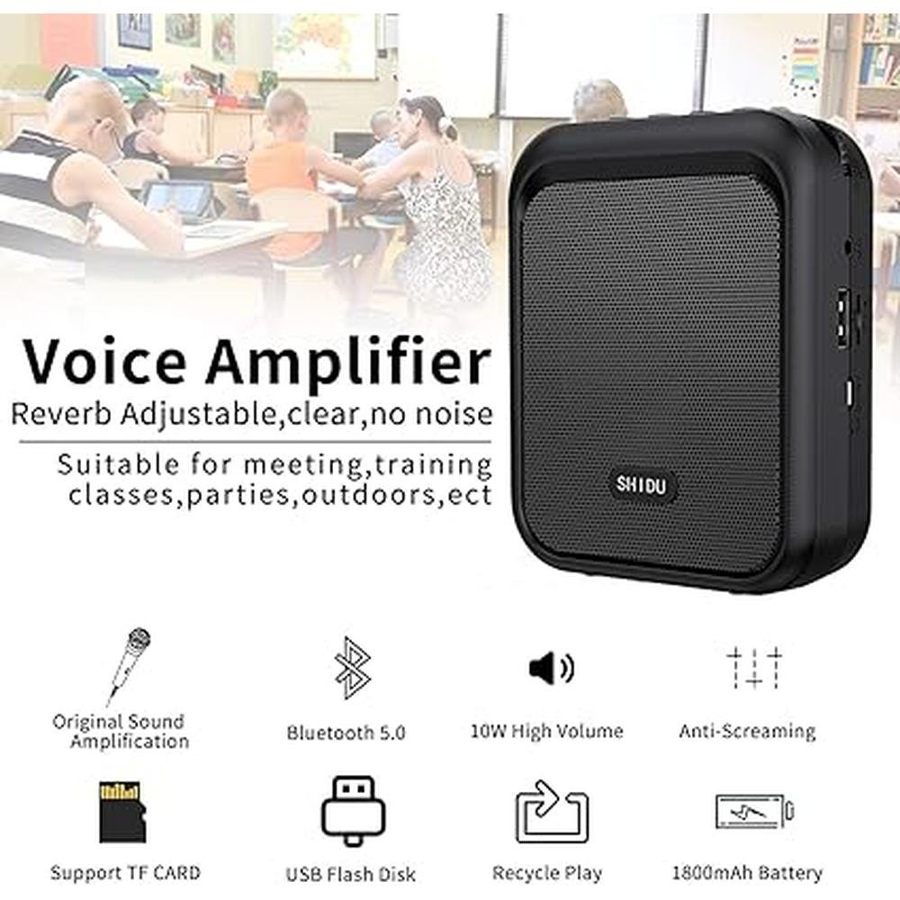 Shidu Voice Amplifier: Shidu Mini Portable Rechargeable – Side View