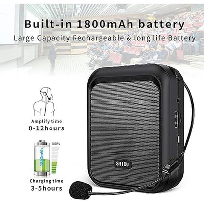 Shidu Voice Amplifier: Shidu Mini Portable Rechargeable – In Use
