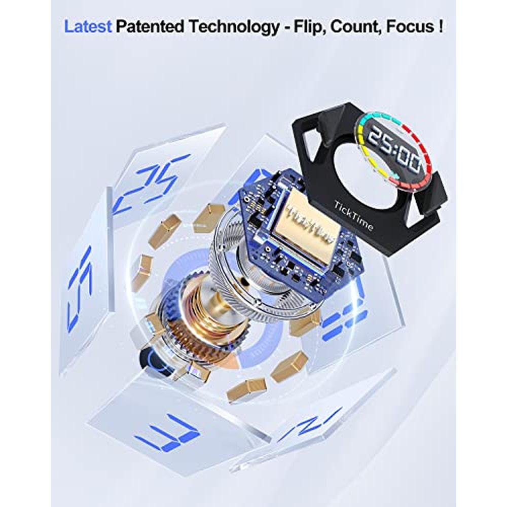 TickTime TK3 Timer: Pomodoro Timer Cube with Custom – Side View