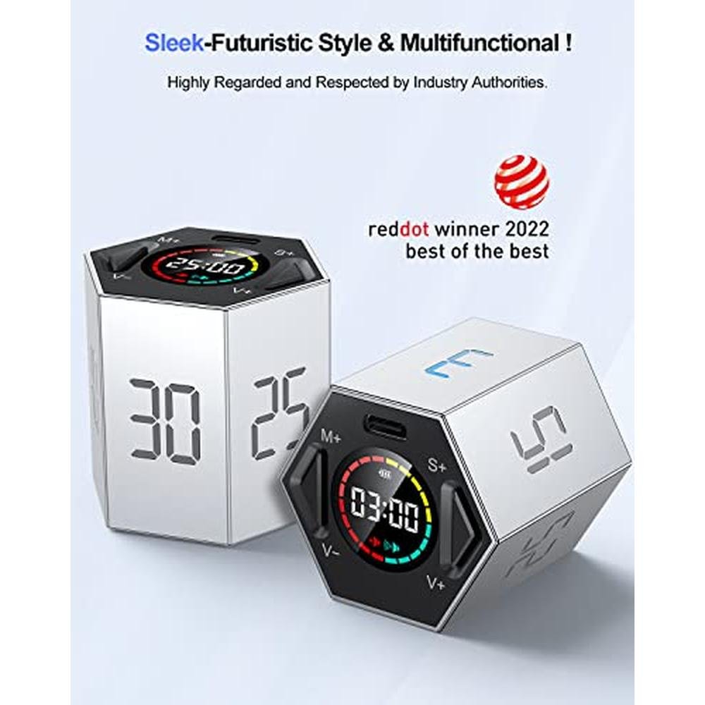 TickTime TK3 Timer: Pomodoro Timer Cube with Custom – Close-up Detail