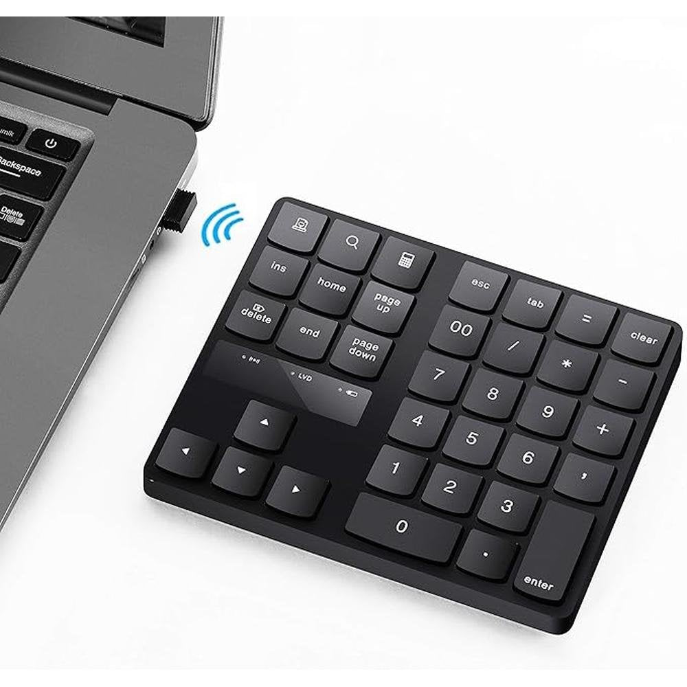 Numeric Keypad: 35 Keys Portable USB Wireless Numeric – Front View