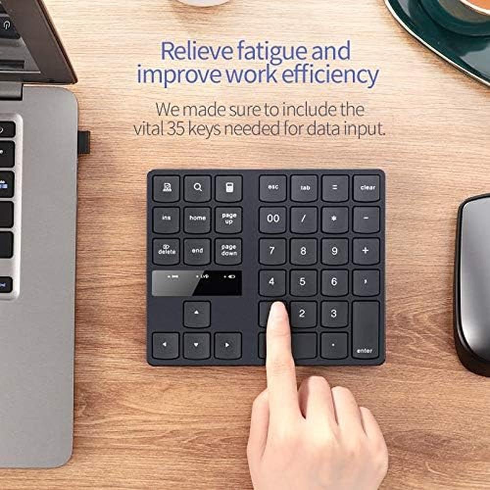 Numeric Keypad: 35 Keys Portable USB Wireless Numeric – Close-up Detail