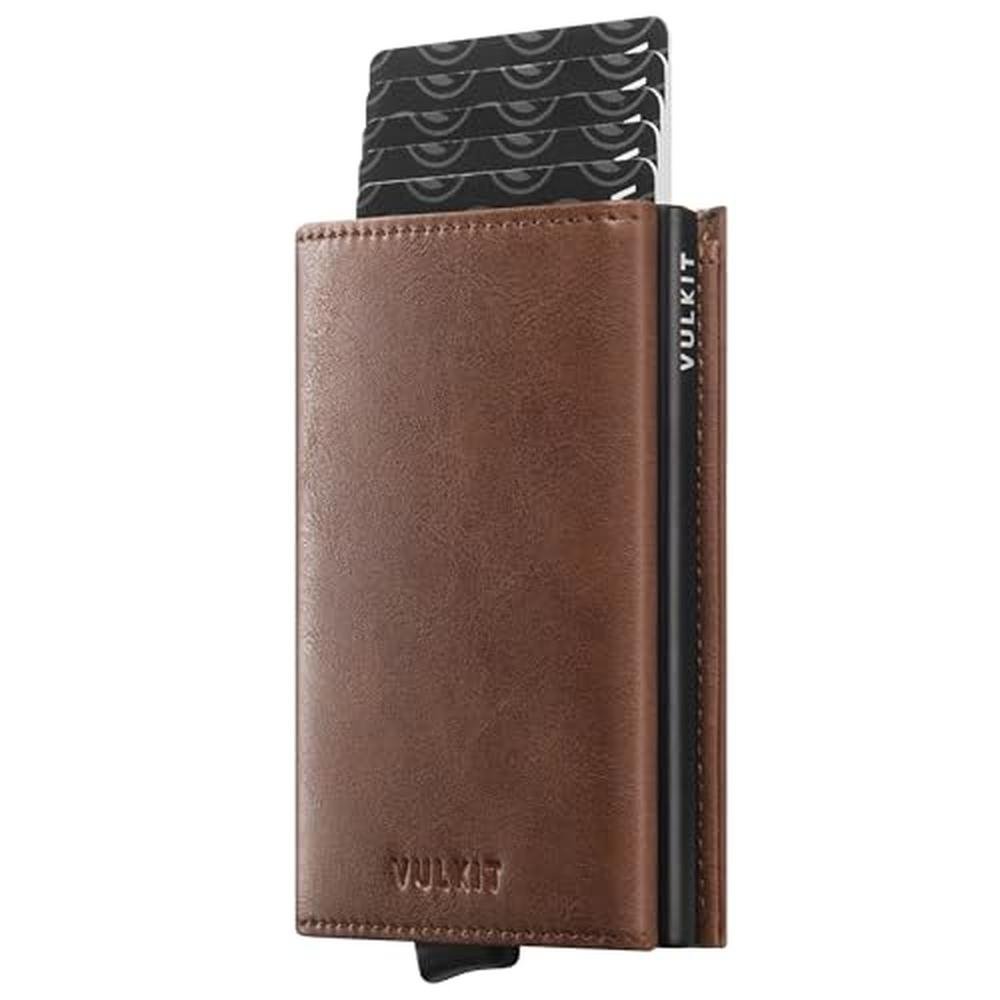 Vulkit Wallet: VULKIT Pop up Wallet Genuine Leather RFID – Front View