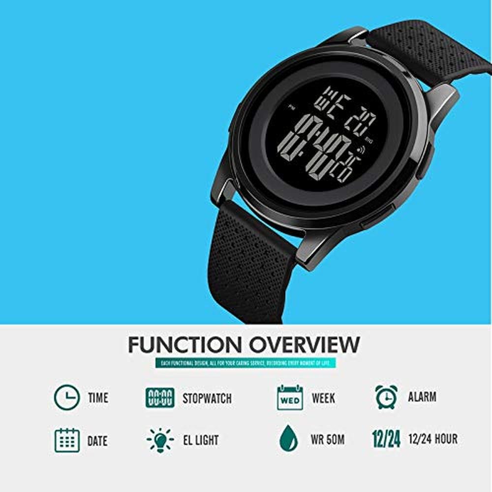 Watch Yuink: YUINK Mens Ultra Thin Digital Sports Watch – Side View