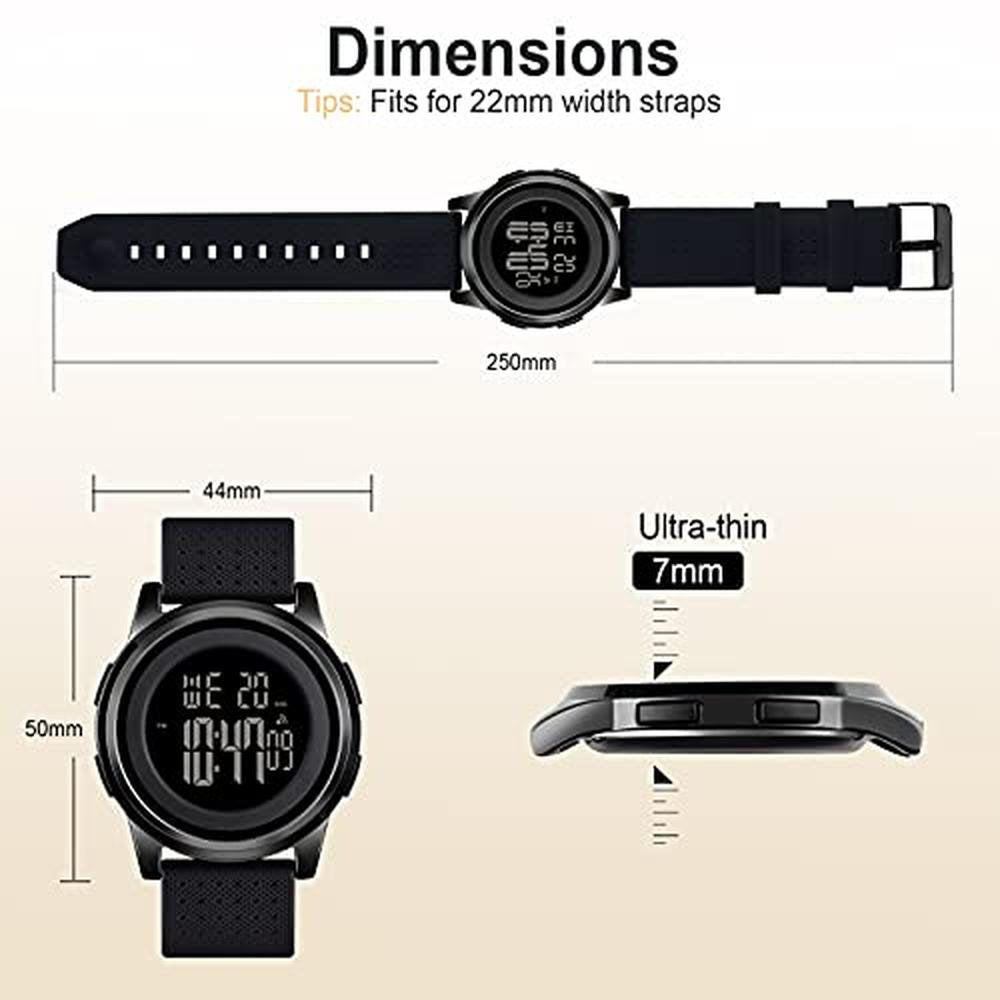 Watch Yuink: YUINK Mens Ultra Thin Digital Sports Watch – Close-up Detail