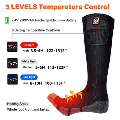 High-End Snow Deer Heated Socks – Side View