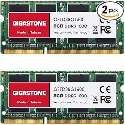 DDR3 PC3-12800: Gigastone 16GB Kit (2x8GB) DDR3L 1600MHz – Front View
