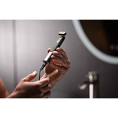 Microtouch Solo: Titanium Rechargeable Beard Body Razor – Close-up Detail