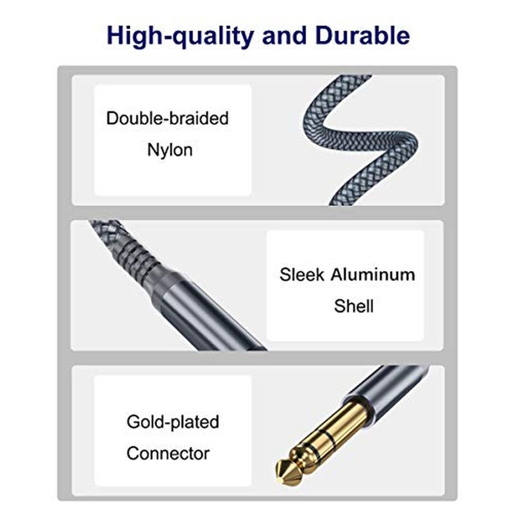 Guitar Bass: Elebase 1/4 Inch TRS Instrument Guitar Cable – Side View
