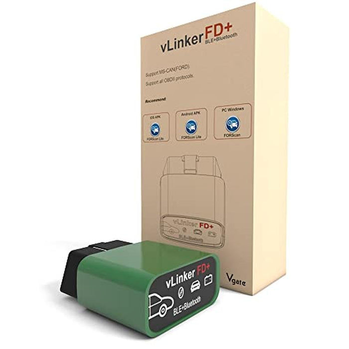 vgate vLinker FD Plus OBD2 Adapter Bluetooth BLE Scanner – Front View