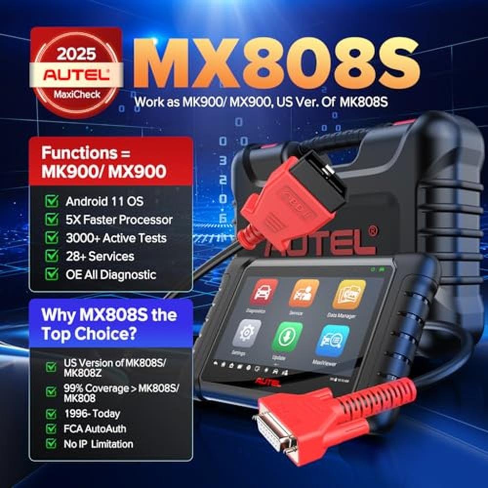 Autel Scanner: Autel MaxiCheck MX808S Bidirectional – Side View