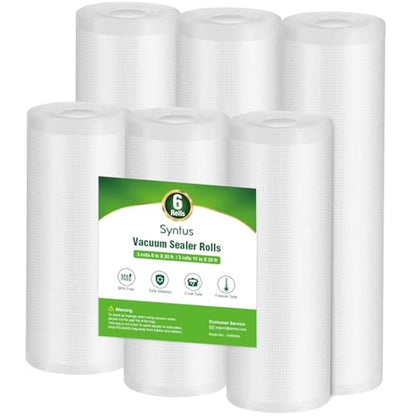 Rolls Bags: Syntus Vacuum Sealer Bags 6-Pack 3-Rolls 11 x – Front View