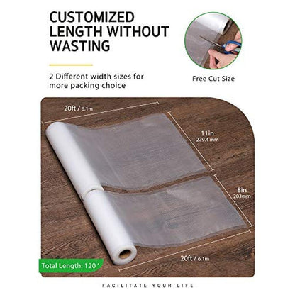 Rolls Bags: Syntus Vacuum Sealer Bags 6-Pack 3-Rolls 11 x – Side View