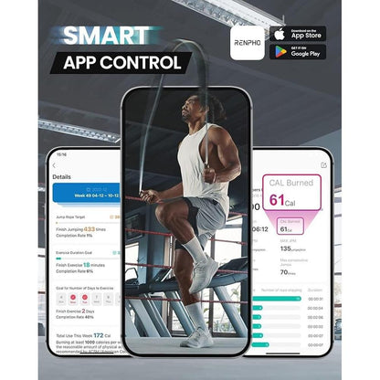 Rope Jump: Renpho Smart Jump Rope App Data Storage Tracking – Side View