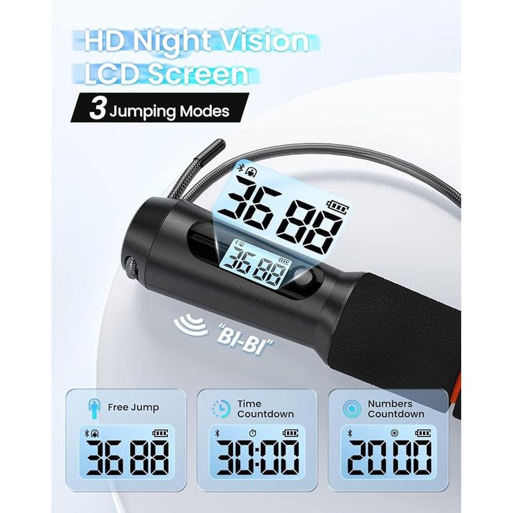 Rope Jump: Renpho Smart Jump Rope App Data Storage Tracking – Close-up Detail