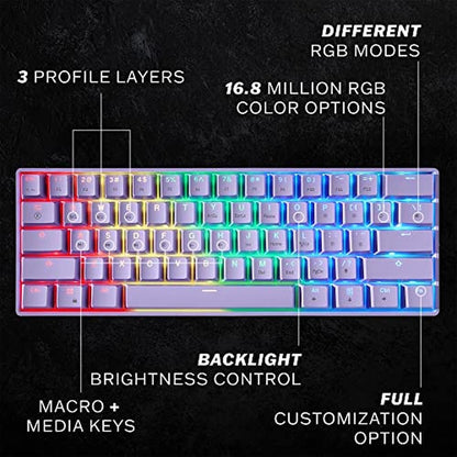 HK GAMING GK61 Mechanical Gaming Keyboard – Side View