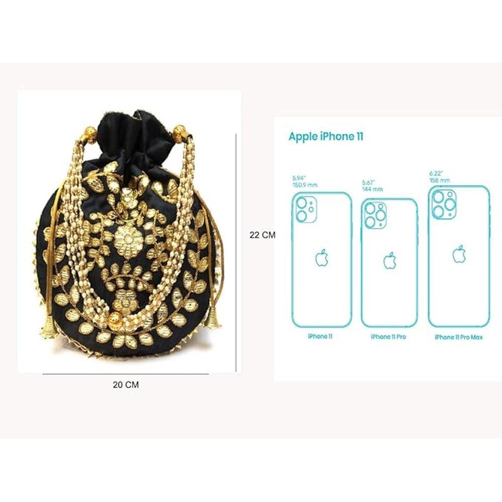 Jewelry Coin Pouch Gotta Patti Work Potli Bag for Women – Packaging