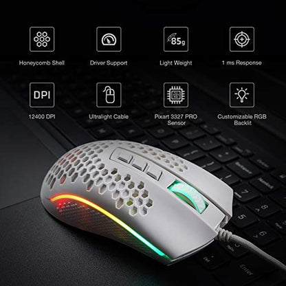 Redragon M808 Storm Lightweight RGB Gaming Mouse – Close-up Detail