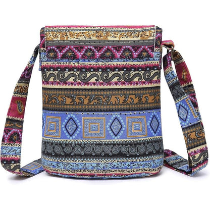 OPQRSTU Women's Retro Small Size Canvas Shoulder Bag Hippie – Side View