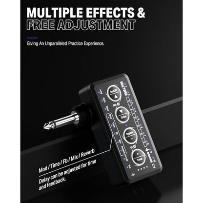 Amp Guitar: Donner Guitar Headphone Amp Mini Turbo – Close-up Detail