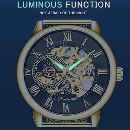 Dentily Men's Skeleton Watch: Classic Roman Numeral – Packaging