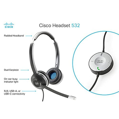 CISCO Headset 532: Wired Dual On-Ear Quick Disconnect – Close-up Detail