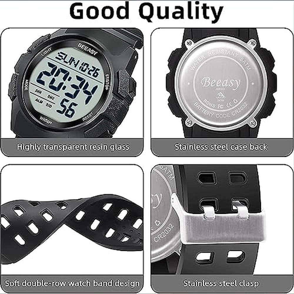 Watch Men: Beeasy Men Digital Sports Watch Waterproof – In Use