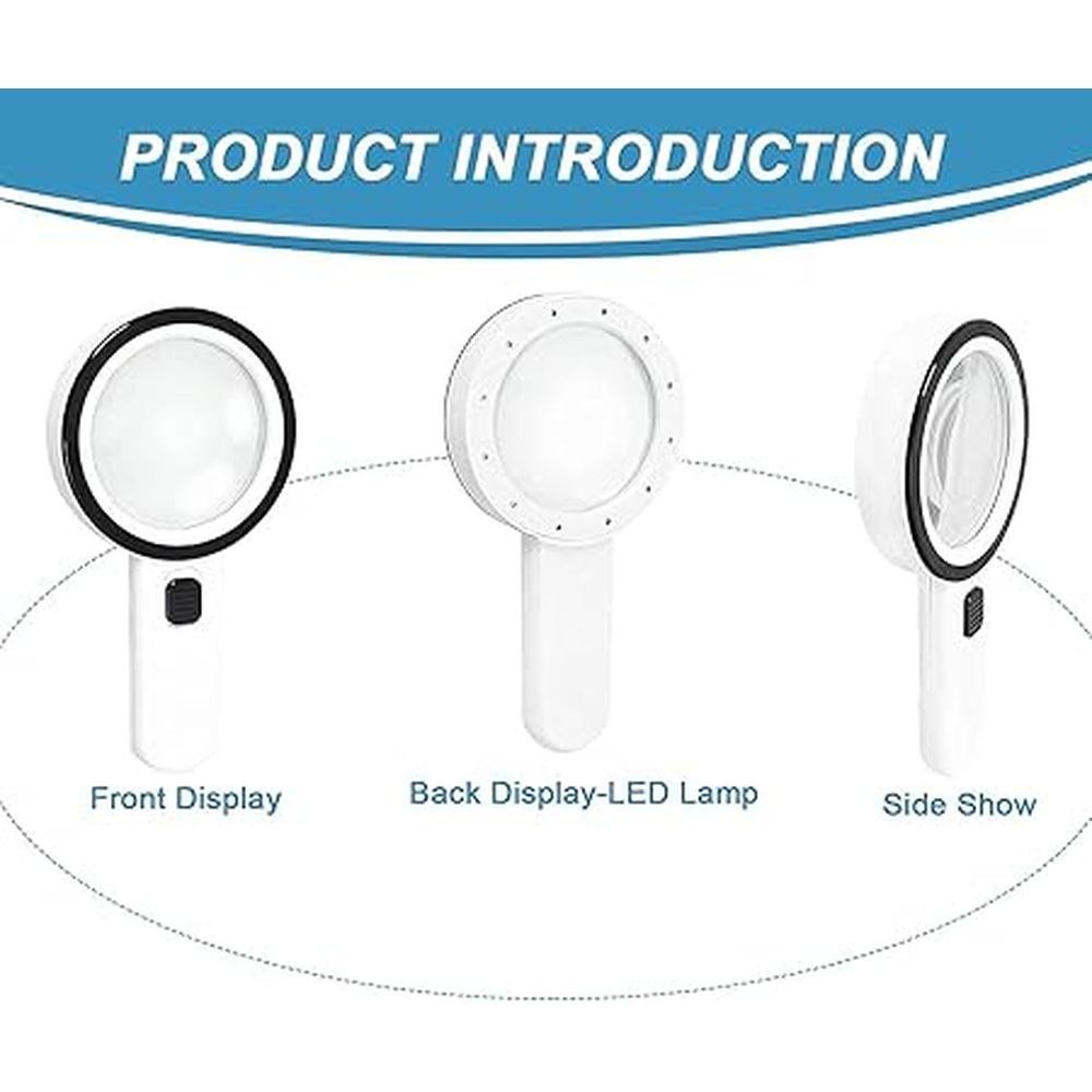 Glass Magnifying: Nazano Handheld Illuminated Magnifier 30x – Side View