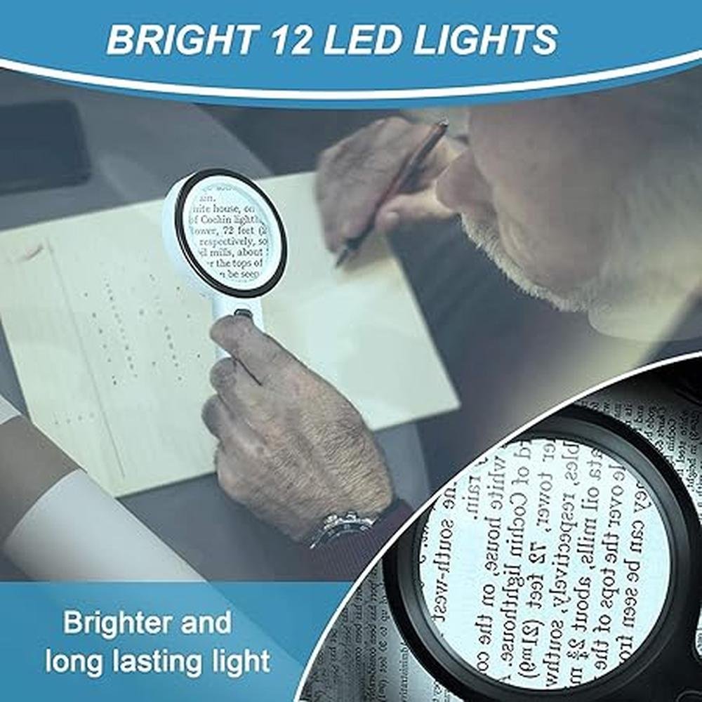 Glass Magnifying: Nazano Handheld Illuminated Magnifier 30x – Close-up Detail