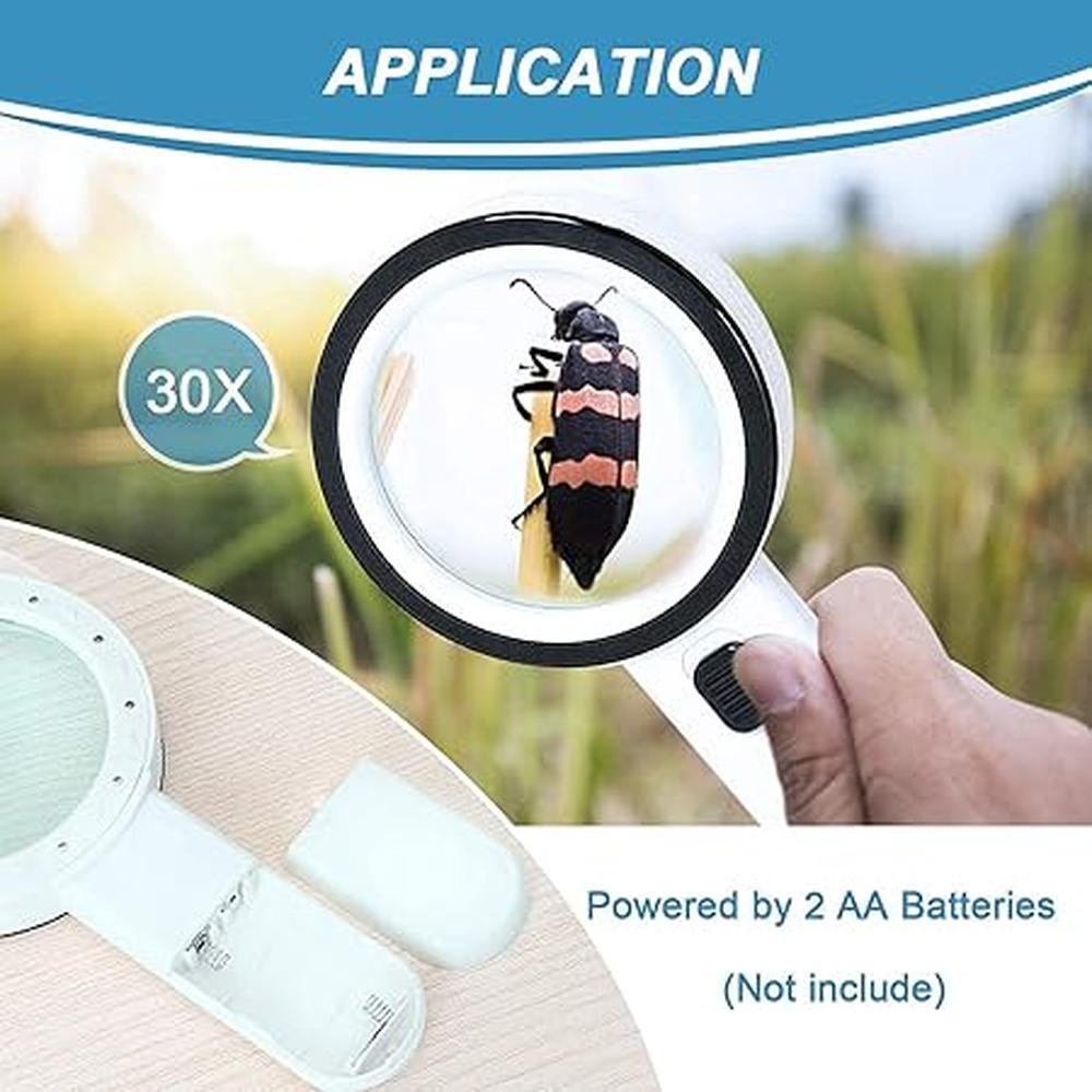 Glass Magnifying: Nazano Handheld Illuminated Magnifier 30x – In Use