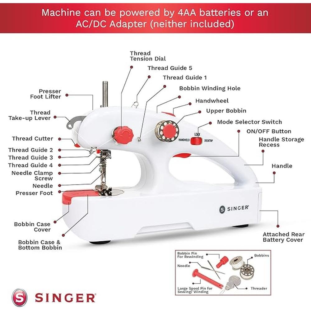 Stitch Quick: SINGER Portable Cordless Mending Machine – Close-up Detail