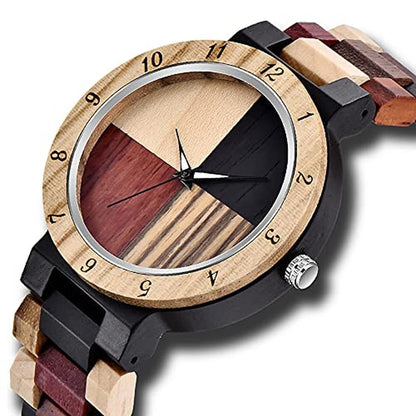 Men Watch: Tiong Q1004 Handmade Colorful Bamboo Wood Watch – Side View