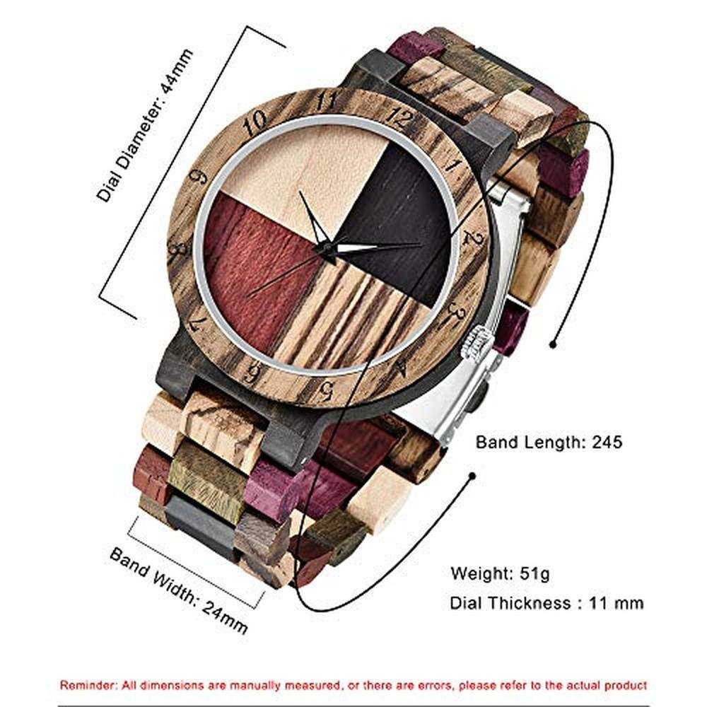 Men Watch: Tiong Q1004 Handmade Colorful Bamboo Wood Watch – In Use