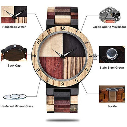 Men Watch: Tiong Q1004 Handmade Colorful Bamboo Wood Watch – Packaging