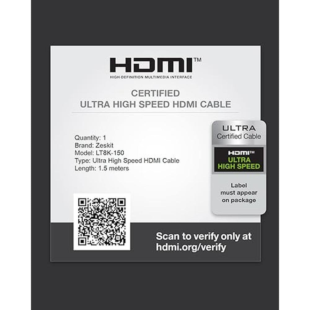 Zeskit Lite: 48Gbps Slim Certified Ultra High Speed HDMI – Packaging