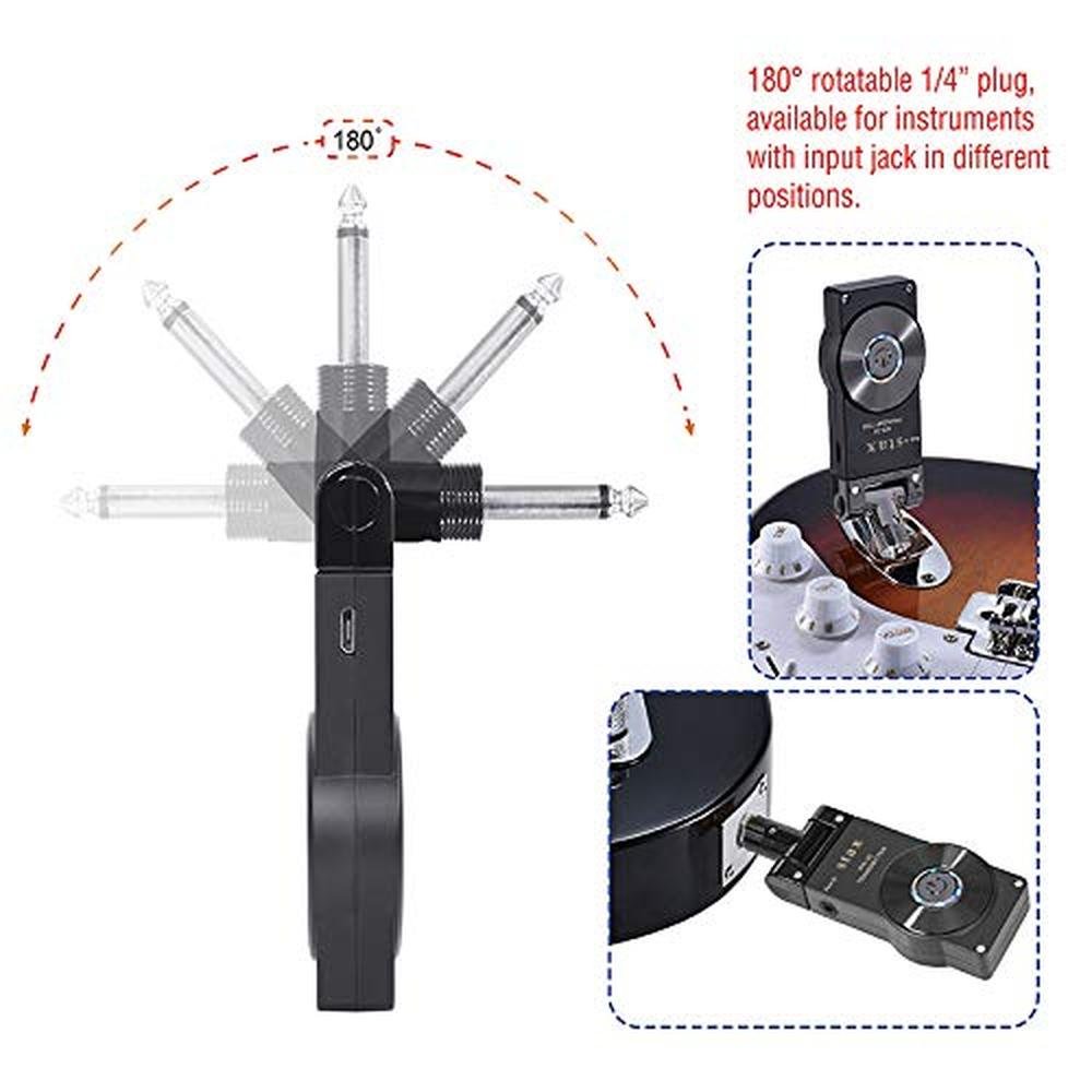 Guitar Wireless System: 2.4GHz 30m Range 24Bit 48kHz HD – Side View