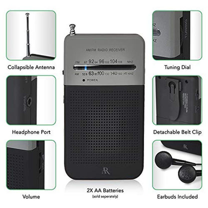 Acoustic Research Portable AM/FM Radio – Side View